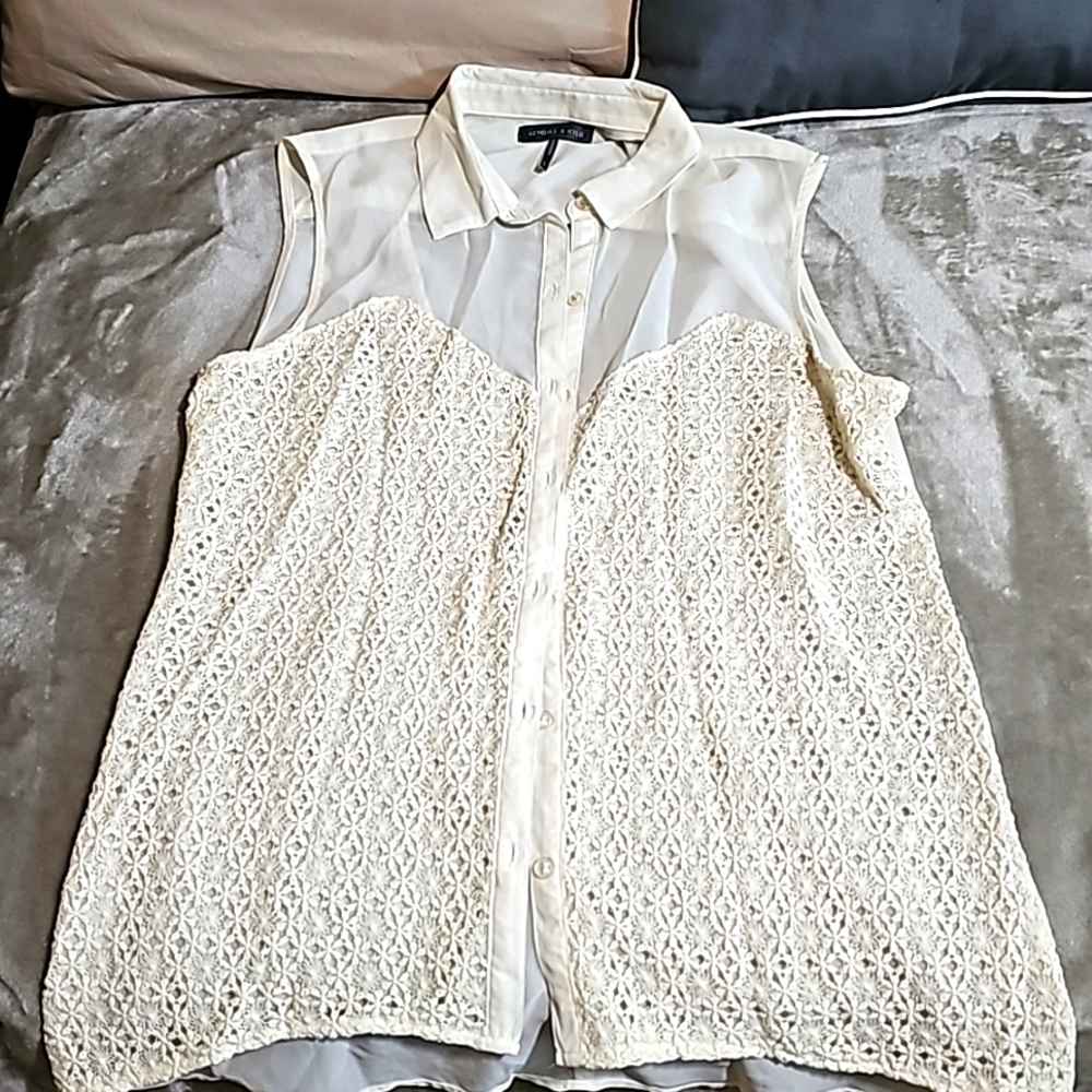 Beautiful Off White Sleeveless